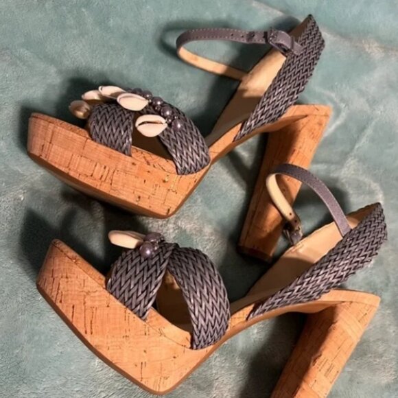 Jessica Simpson Ivriele Shell Cork Platform Sandals - Picture 3 of 4